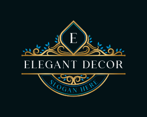 Crest Leaves Decorative logo design