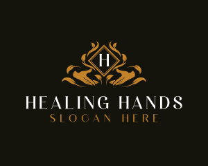 Wellness Hand Floral logo design