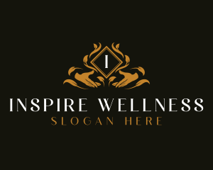 Wellness Hand Floral logo design