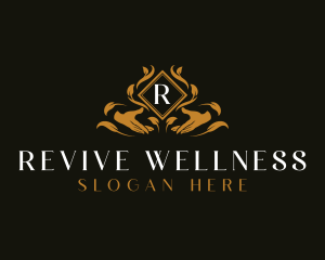 Wellness Hand Floral logo design