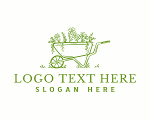 Landscaping Wheelbarrow Garden Logo