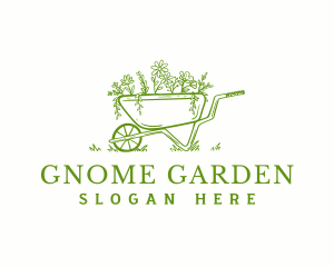 Landscaping Wheelbarrow Garden logo design