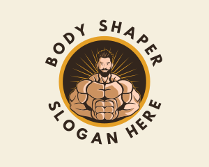 Gold Body Building Gym logo design