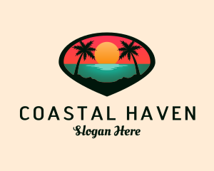 Sunset Beach Shore logo design