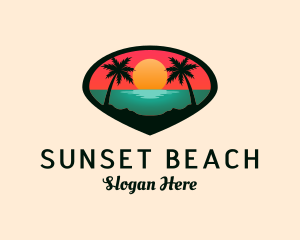 Sunset Beach Shore logo design