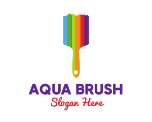 Colorful Paint Brush logo design