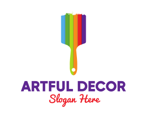 Colorful Paint Brush logo design