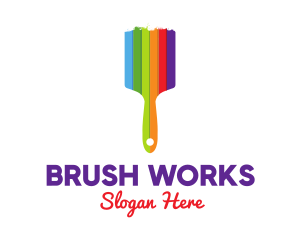 Colorful Paint Brush logo design