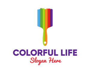 Colorful Paint Brush logo design