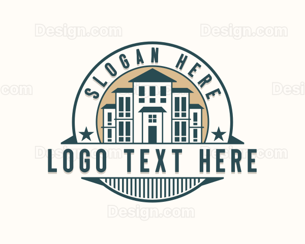 Apartment Roofing Architecture Logo