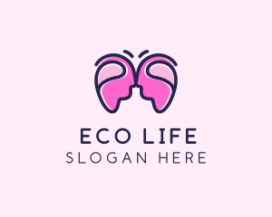 Couple Dating Butterfly logo design