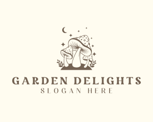 Psychedelic Shrooms Garden logo design