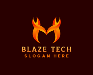 Flame Blaze Letter M logo