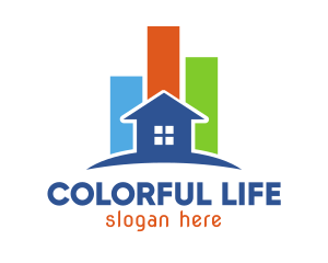 Colorful Statistic House logo design