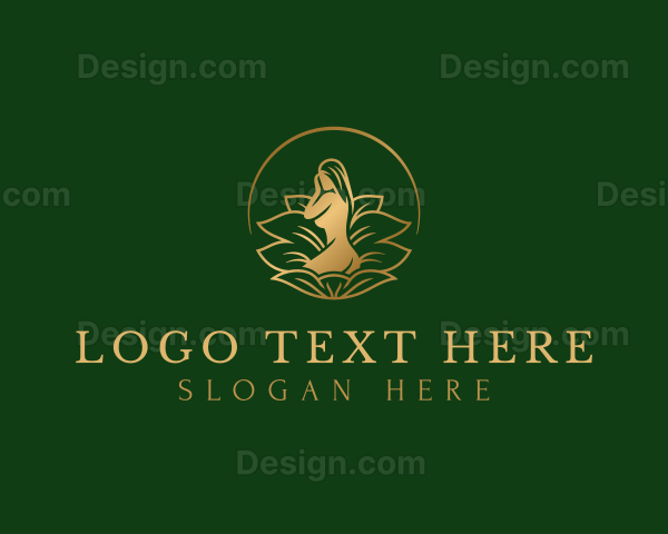 Elegant Beautiful Nude Woman Logo