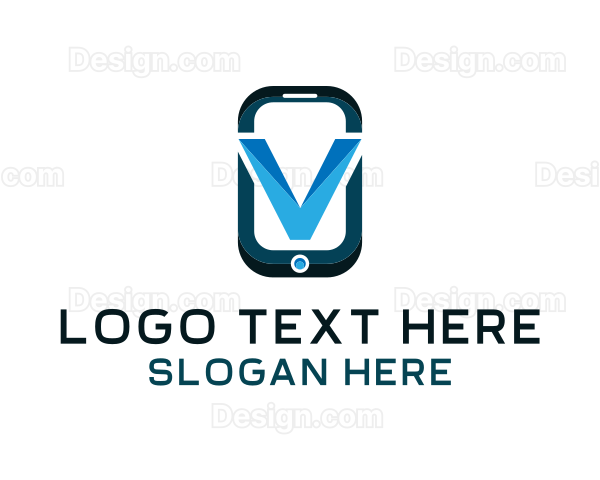Phone Letter V Logo
