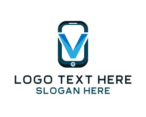 Phone Letter V logo