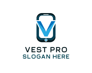 Phone Letter V logo design