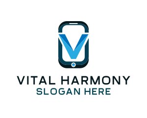 Phone Letter V logo design