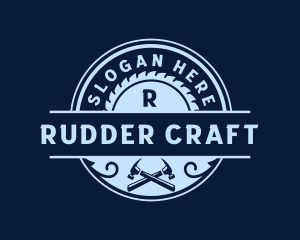 Saw Hammer Woodwork logo design