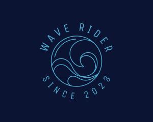 Blue Surfing Wave  logo