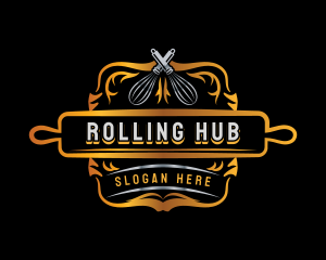 Pastry Baking Rolling PIn logo design