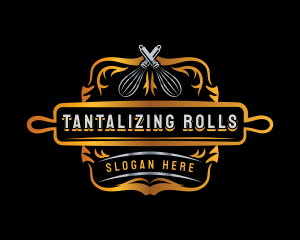 Pastry Baking Rolling PIn logo design