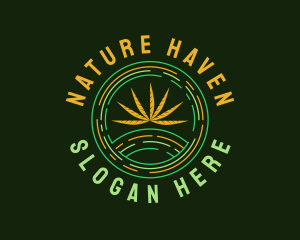 Natural Marijuana Leaf logo design