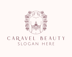 Floral Sexy Tribal Woman  logo design