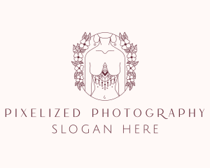 Floral Sexy Tribal Woman  logo design