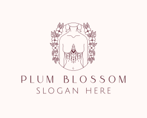 Floral Sexy Tribal Woman  logo design