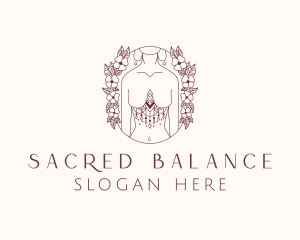 Floral Sexy Tribal Woman  logo design