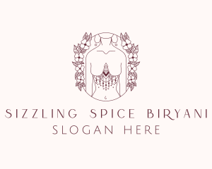 Floral Sexy Tribal Woman  logo design