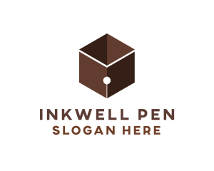 Hexagon Pen Cube logo design