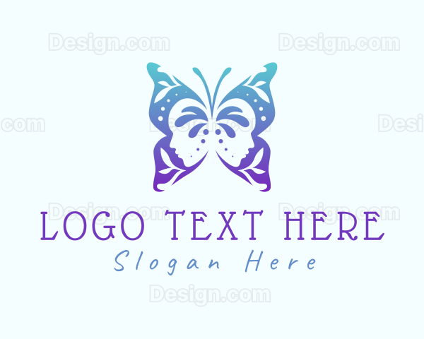 Floral Face Butterfly Logo