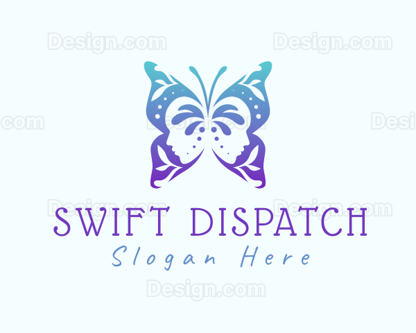 Floral Face Butterfly Logo