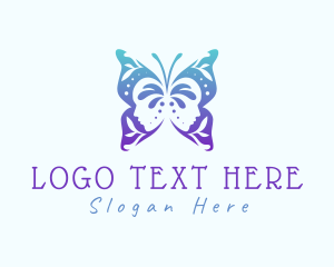 Floral Face Butterfly logo