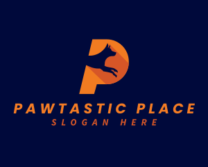 Pet Dog Letter P logo