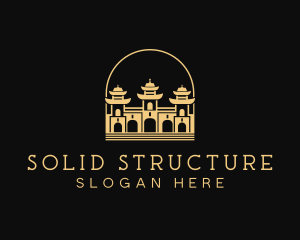 Traditional Temple Structure  logo design