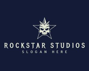 Punk Skull Rockstar logo design