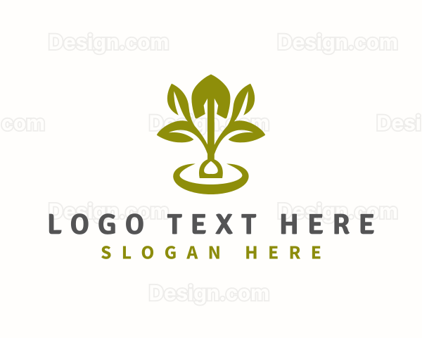 Plant Shovel Gardening Logo