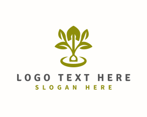 Plant Shovel Gardening Logo