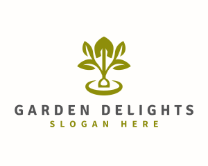 Plant Shovel Gardening logo design