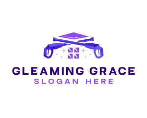 Cleaning Power Wash Sparkle logo design