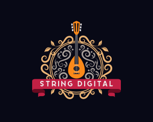 Elegant Musical Mandolin Ornament logo design