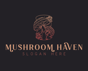 Organic Mushroom Botany logo design