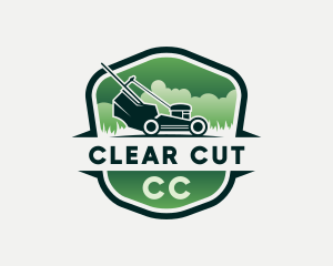 Grass Cutting Gardener Mower logo design