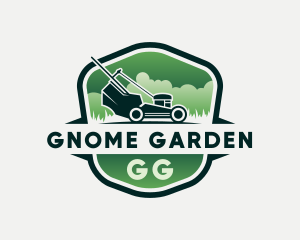 Grass Cutting Gardener Mower logo design