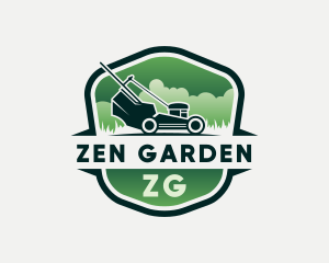 Grass Cutting Gardener Mower logo design