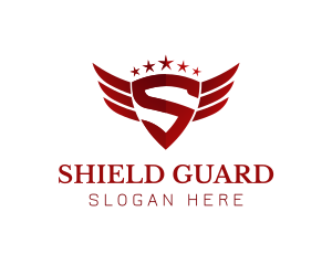 Flying Shield Wings logo design